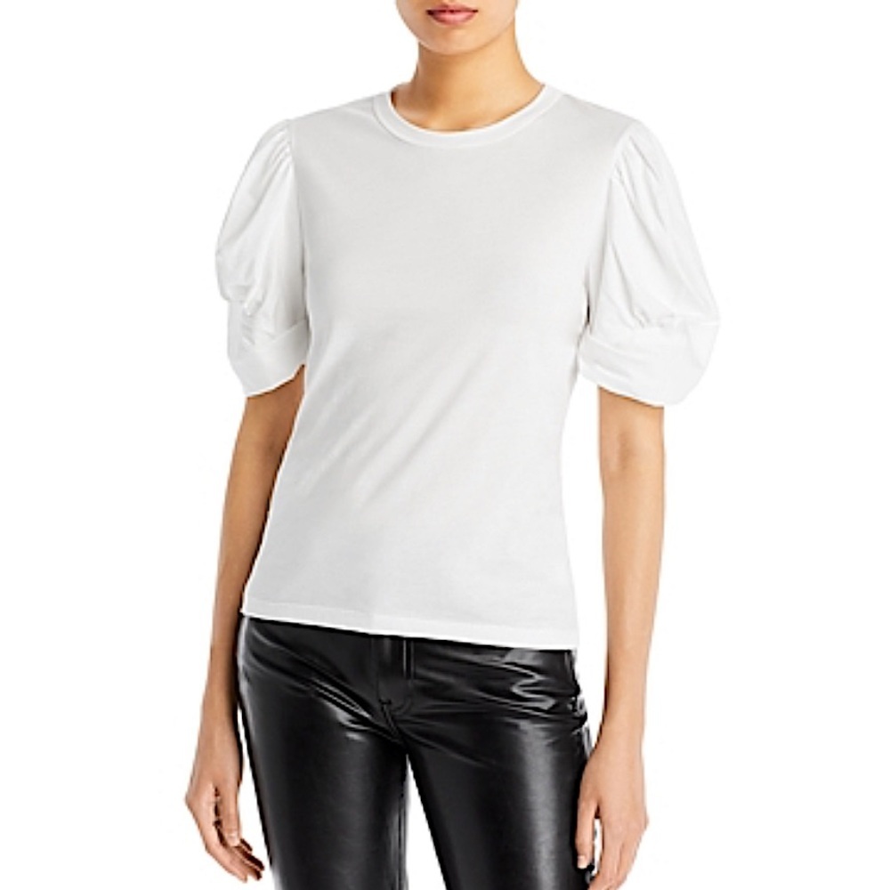 A.L.C. Karina Puffed Short Sleeve in White SZ S